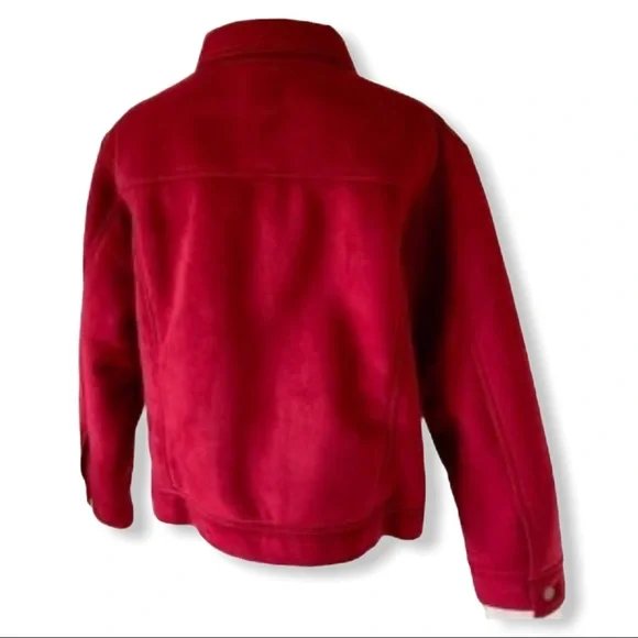 J.Jill Microfiber Sherpa Fleece Burgundy Jacket L - Picture 5 of 5